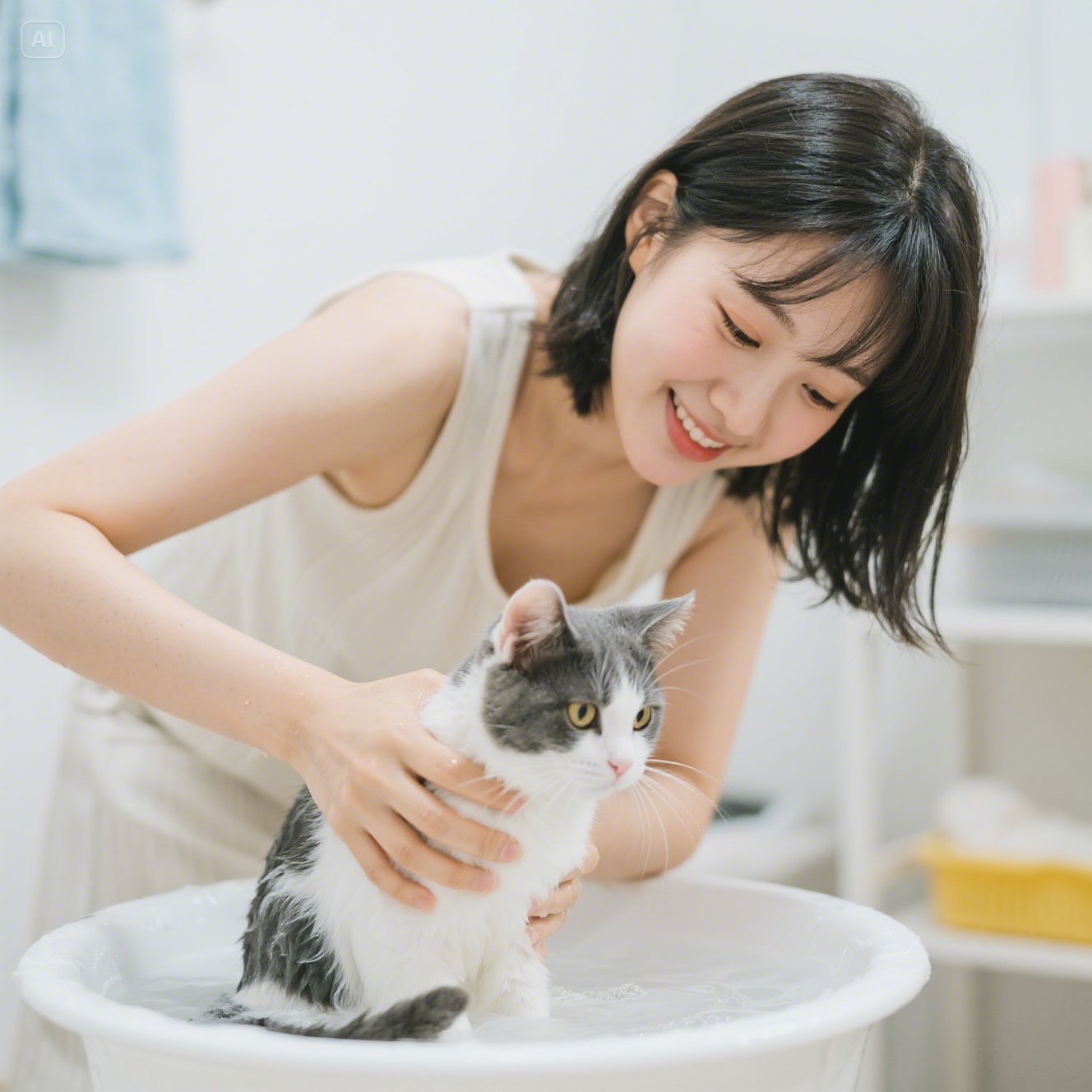 새끼 고양이 목욕 시기 : 언제부터 가능한가? 안전한 첫 목욕 가이드